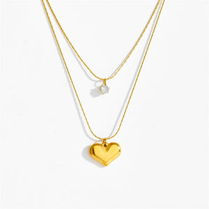 Temperament Double Fashion Necklace Is Simple - Zambeel
