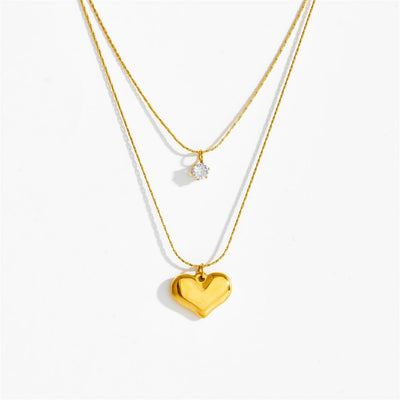 Temperament Double Fashion Necklace Is Simple - Zambeel