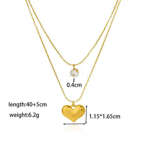Temperament Double Fashion Necklace Is Simple - Zambeel