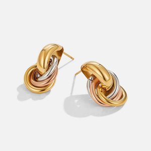 Textured Double - layer Metal Wrap Earrings - Zambeel