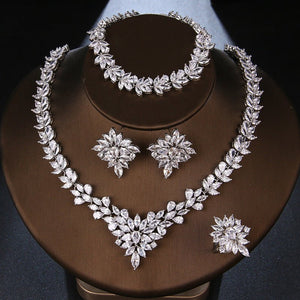 The Dazzling Set Is Handcrafted With Copper And Set With Zircon Stones. - Zambeel