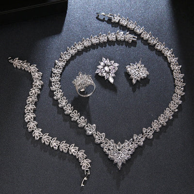 The Dazzling Set Is Handcrafted With Copper And Set With Zircon Stones. - Zambeel