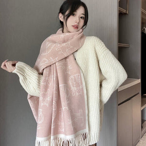 Thick Warm Scarf Double - sided Cashmere - like Scarf - Zambeel