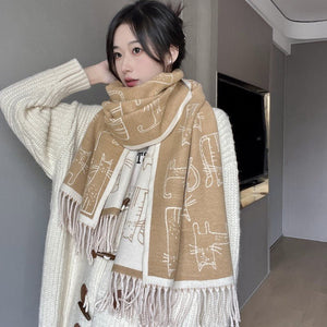 Thick Warm Scarf Double - sided Cashmere - like Scarf - Zambeel