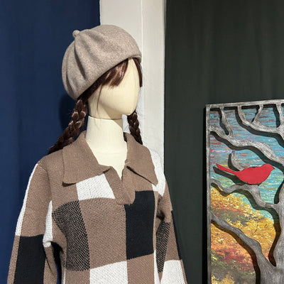 Thickened Knit Dress In Winter Coffee Girl - Zambeel