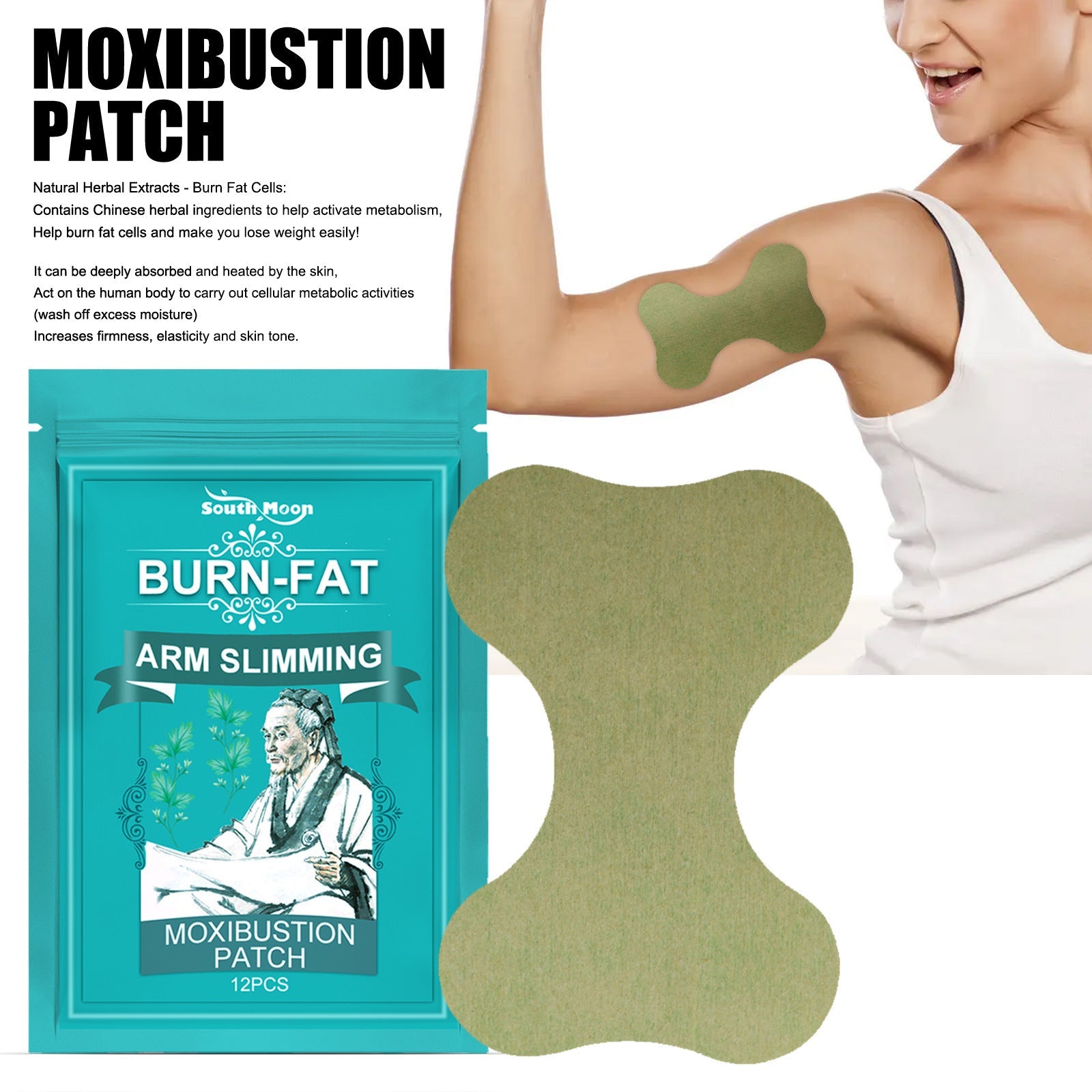 Thin Arm Patch Weight Loss Stickers Cellulite Removal Fat Burning Slimming Body Massage Shaping Care Herbal Plaster - Zambeel