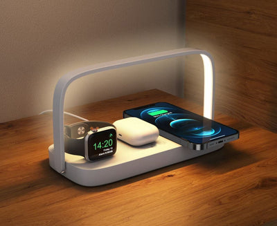 Three - in - one Mobile Phone Wireless Charger Small Night Lamp - Zambeel