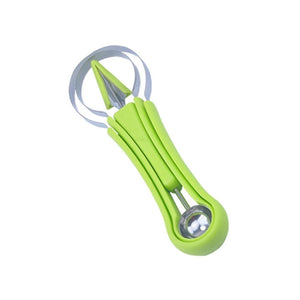 Three - in - one Stainless Steel Multi - purpose Fruit Ball Excavator Spoon Portable Digging Kitchen Tool Summer Party - Zambeel