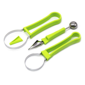 Three - in - one Stainless Steel Multi - purpose Fruit Ball Excavator Spoon Portable Digging Kitchen Tool Summer Party - Zambeel