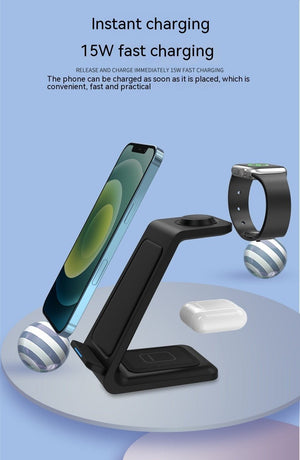 Three - in - one Wireless Charger Fast Charging Desktop Vertical - Zambeel