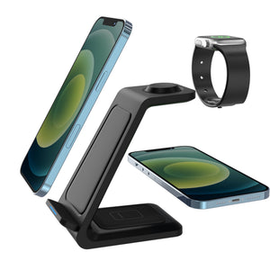 Three - in - one Wireless Charger Fast Charging Desktop Vertical - Zambeel