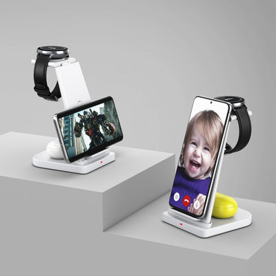 Three - in - one Wireless Phone And Watch Wireless Charging - Zambeel