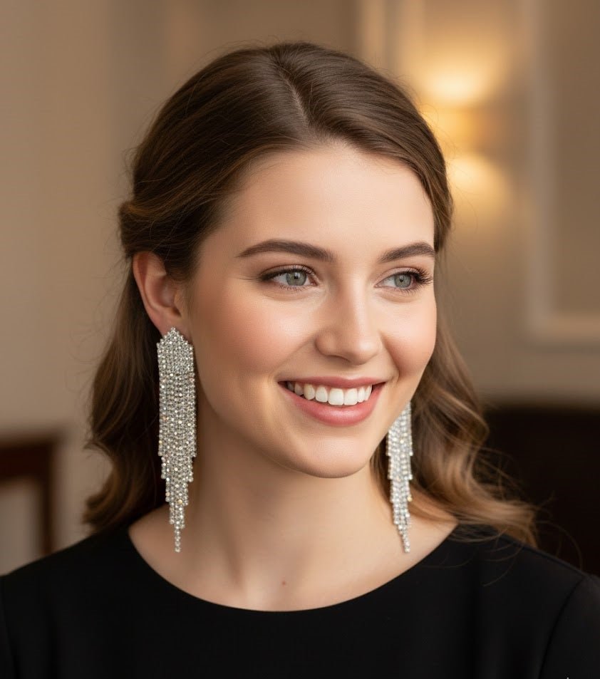 Tiered Diamond - Cut Fringe Earrings - Zambeel