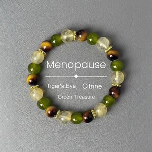 Tigers Eye Clear Quartz And Prehnite Beaded Bracelet - Zambeel