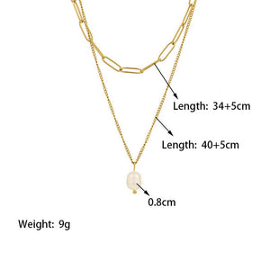Titanium - steel Double - layered Necklace Girl - Zambeel