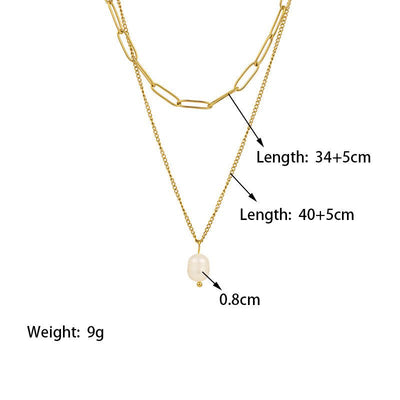 Titanium - steel Double - layered Necklace Girl - Zambeel