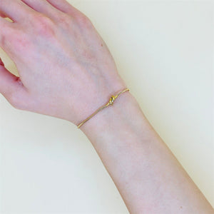 Titanium Steel Knotted Bracelet Hand Knotted Gold Plated - Zambeel
