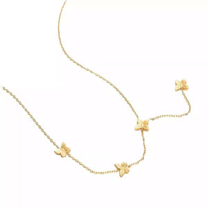 Titanium Steel No Fading Four Three - dimensional Butterfly Necklace - Zambeel