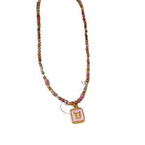 Titanium Steel Oil - drip Red Agate Bead Necklace - Zambeel