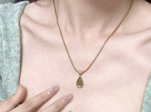 Titanium Steel Water Drop Necklace Women's Stainless Steel - Zambeel