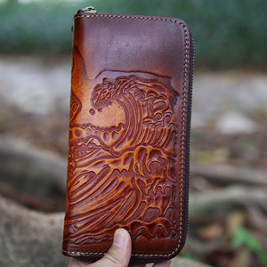 Top Layer Cowhide Men's Wallet Vintage Clutch - Zambeel