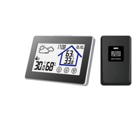 Touch Screen Indoor and Outdoor Electronic Thermometer and Hygrometer Wireless Thermometer and Hygrometer - Zambeel