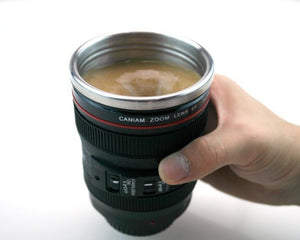 Transhome Creative Self Stirring Mug Camera Lens Mugs 300ml Battery Style Stainless Steel Milk Coffee Cups For Sporting Travel - Zambeel