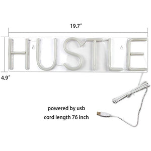 Transparent Back Panel HUSTLE USB Powered Neon Lights - Zambeel