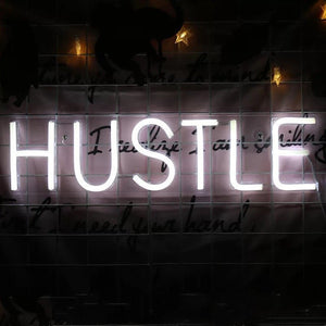 Transparent Back Panel HUSTLE USB Powered Neon Lights - Zambeel