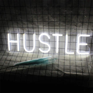 Transparent Back Panel HUSTLE USB Powered Neon Lights - Zambeel