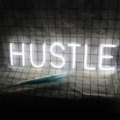 Transparent Back Panel HUSTLE USB Powered Neon Lights - Zambeel