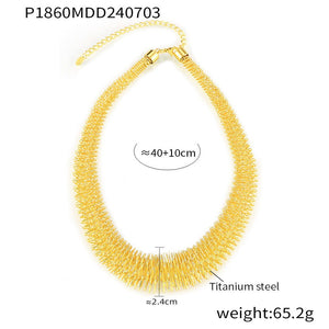 Trendy Collar Exaggerated Personalized Design Titanium Steel 18K Gold Plating - Zambeel