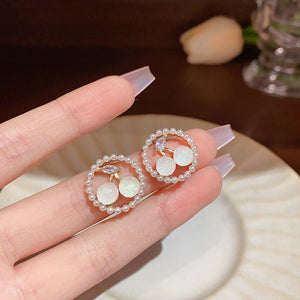 Trendy High - grade Cherry Zircon Ear Studs - Zambeel