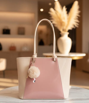 Two - Tone Elegant Tote Handbag - Zambeel