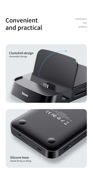 Type - C Mobile Phone Smart HUB Docking Station USB - C Charging Base HDMI Projection Converter Head - Zambeel
