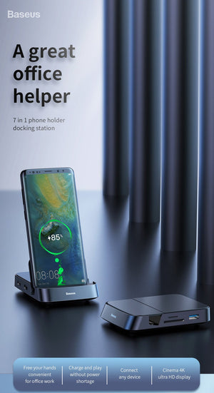 Type - C Mobile Phone Smart HUB Docking Station USB - C Charging Base HDMI Projection Converter Head - Zambeel