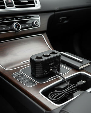 Type - C + USB Multi Socket Car Charger - Zambeel