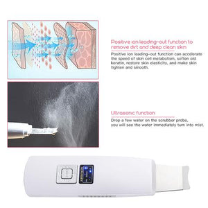 Ultrasonic Skin Scrubber Face Cleanser Blackhead Acne Removal Facial Spa Vibration Massager Ultrasound Peeling Clean Machine 394 - Zambeel