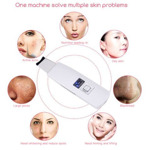 Ultrasonic Skin Scrubber Face Cleanser Blackhead Acne Removal Facial Spa Vibration Massager Ultrasound Peeling Clean Machine 394 - Zambeel