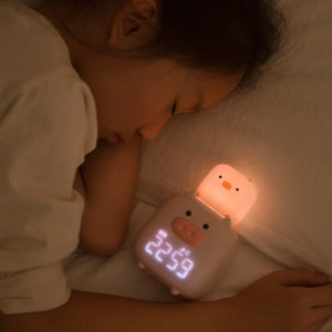 USB Charging Silicone Night Light Student Led Digital Wake Up Bedside Alarm Clock - Zambeel