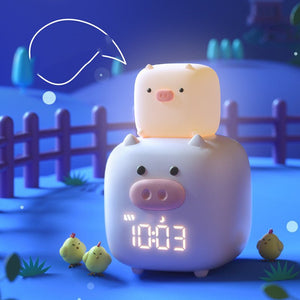 USB Charging Silicone Night Light Student Led Digital Wake Up Bedside Alarm Clock - Zambeel