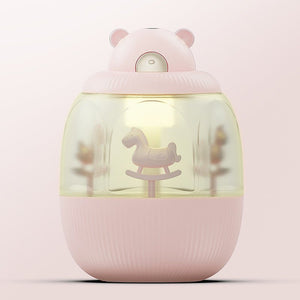 USB Rechargable Cool Mist Humidifier Creative Carousel Humidifier For Living Room Bedroom Office Electric Air Humidifier - Zambeel