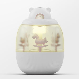 USB Rechargable Cool Mist Humidifier Creative Carousel Humidifier For Living Room Bedroom Office Electric Air Humidifier - Zambeel