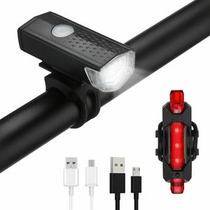 USB Rechargeable LED Bicycle Headlight Bike Head Light Cycling Rear Front Lamp Bike Light Rainproof USB Rechargeable LED bicycle Light - Zambeel