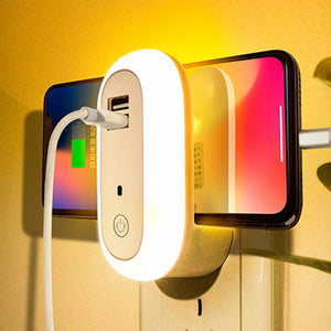 USB Remote Control Wall Lamp Timing Dimming Night Light Simple Bedroom Living Room Corridor LED Wall Lamp Socket - Zambeel