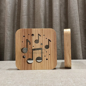 USB Warm Color 3D Wooden LED Atmosphere Light - Zambeel