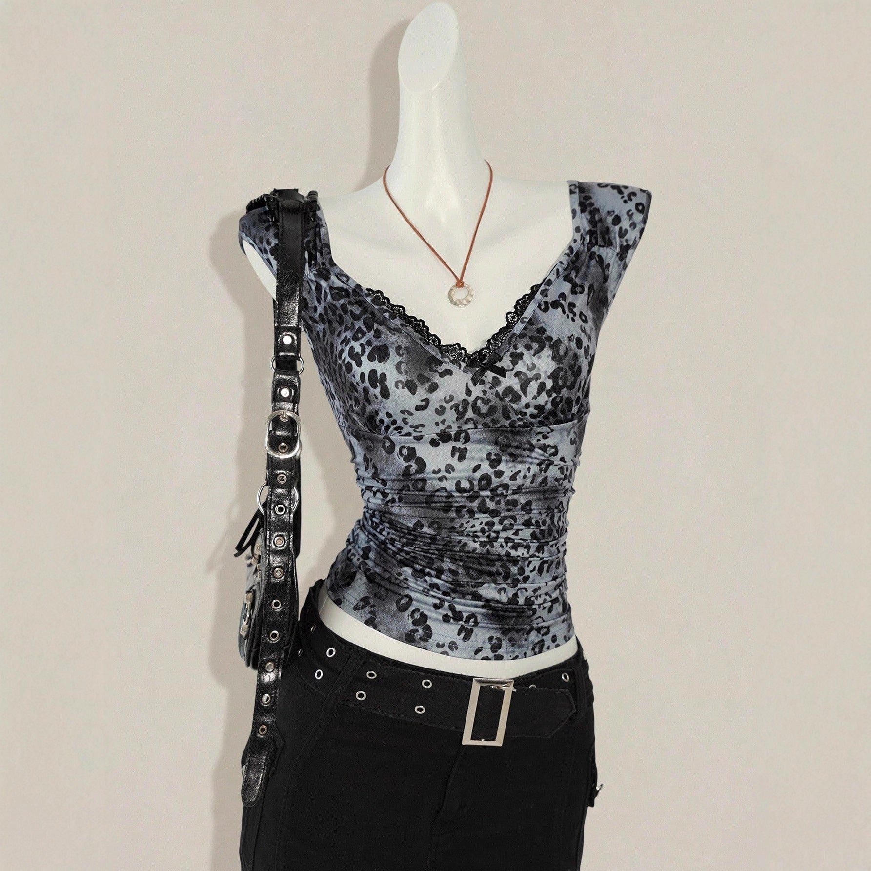 V - neck Lace - waist Vintage Slimming Vest - Zambeel