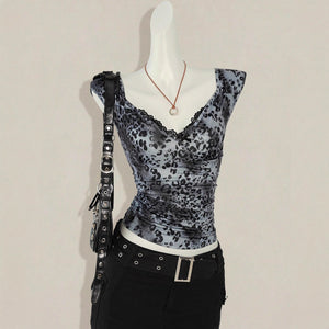 V - neck Lace - waist Vintage Slimming Vest - Zambeel