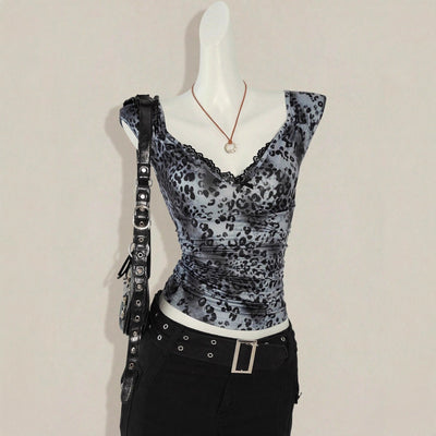 V - neck Lace - waist Vintage Slimming Vest - Zambeel