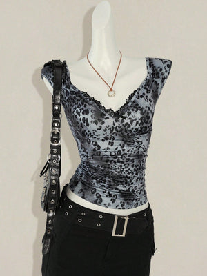 V - neck Lace - waist Vintage Slimming Vest - Zambeel